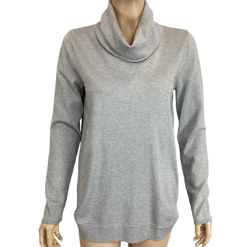 Evolution by Cyprus‎ silver cowl neck sweater size small